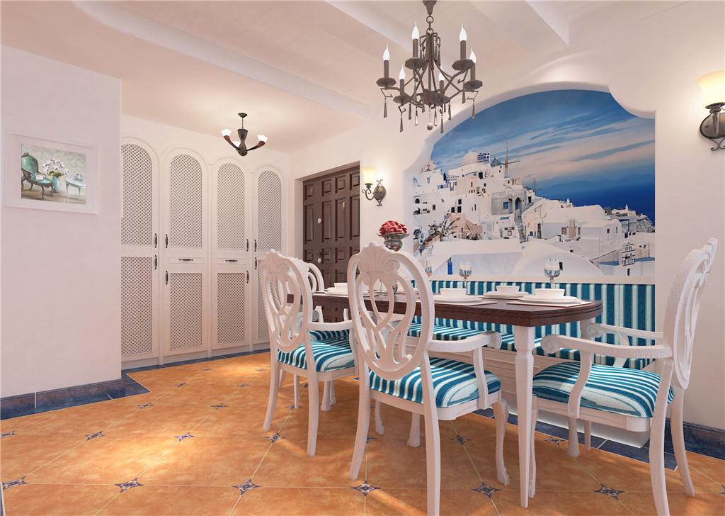 复古怀旧的地中海风格别墅客厅装修效果图
