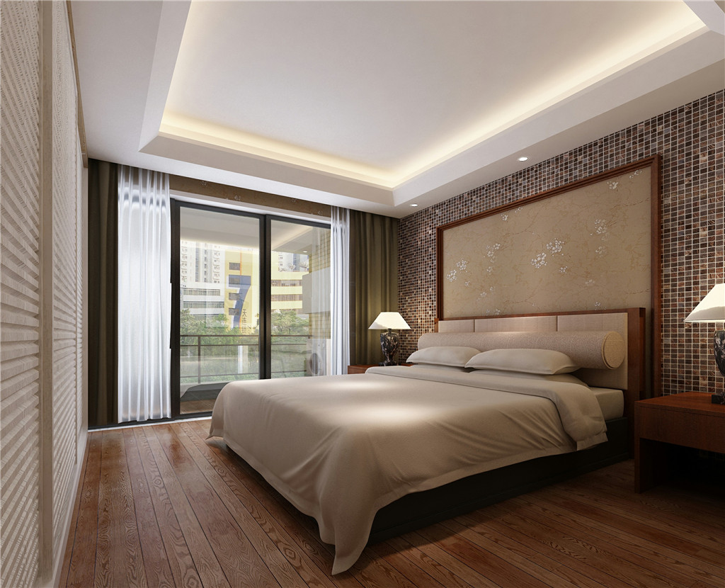 优雅舒适的中式风格别墅卧室装修效果图